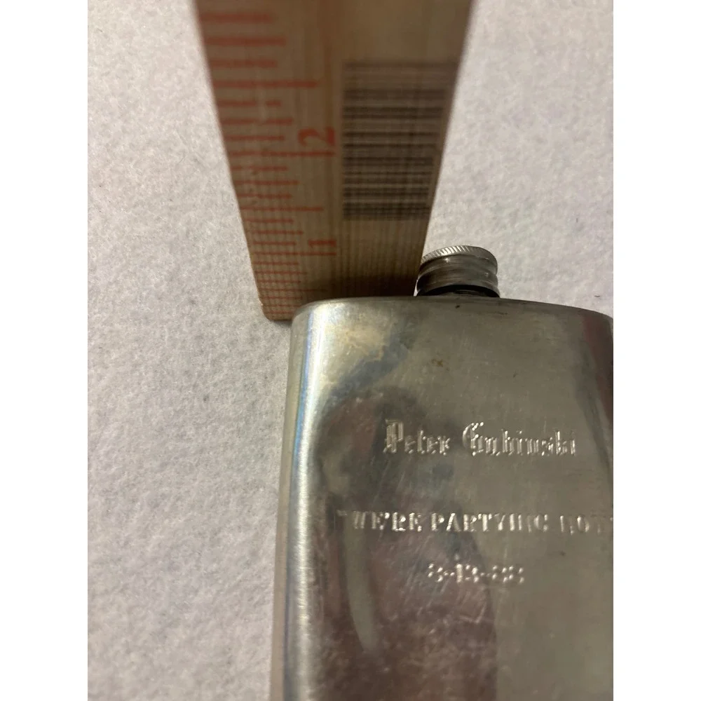 Peter Gabriels Engraved Stainless Steel Hip‎ Flask With Date